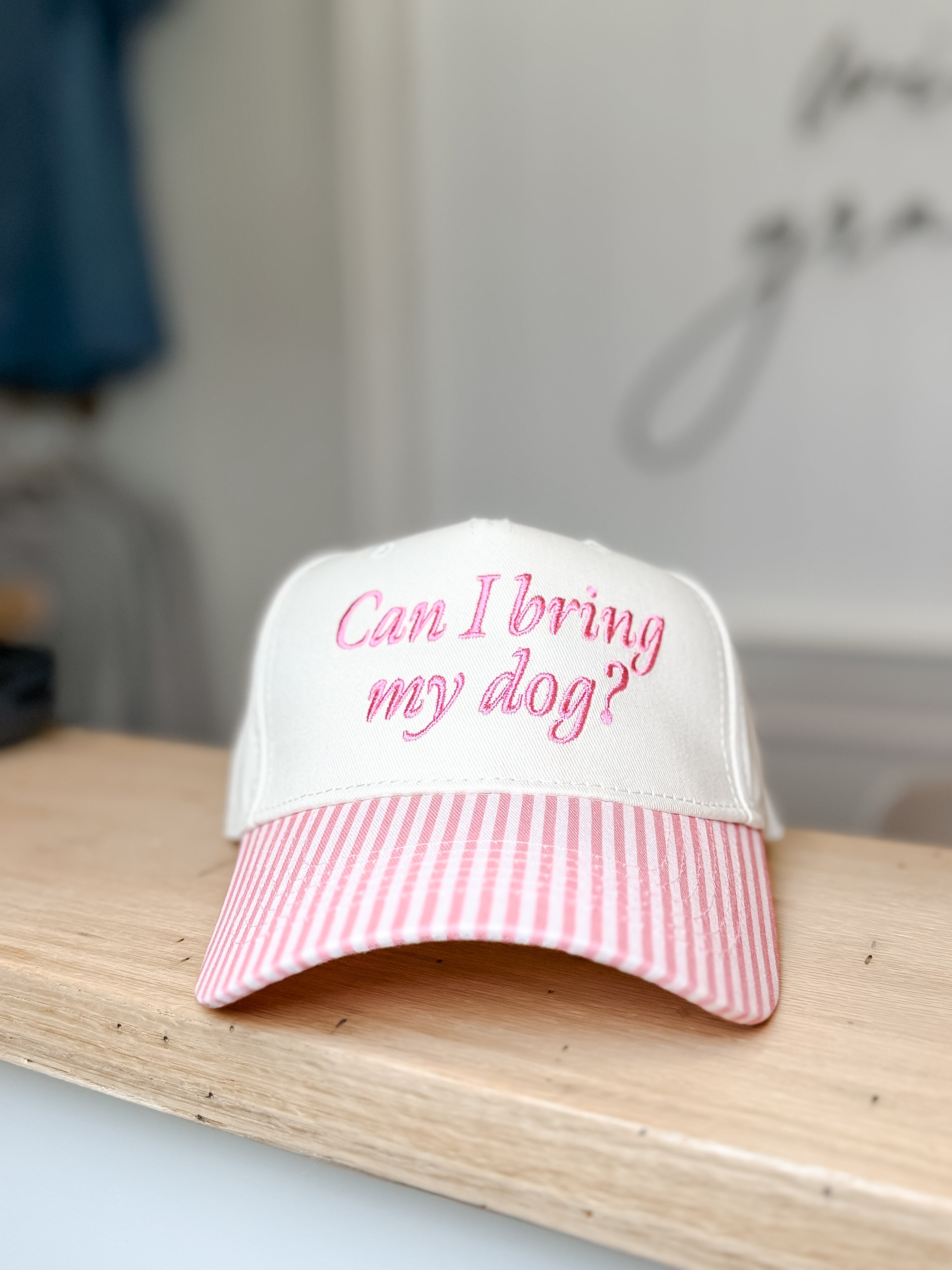 Can I bring my dog? Trucker Hat in Pink